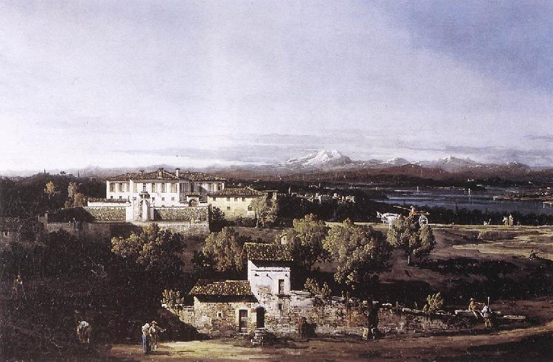 BELLOTTO, Bernardo View of the Villa Cagnola at Gazzada near Varese Spain oil painting art